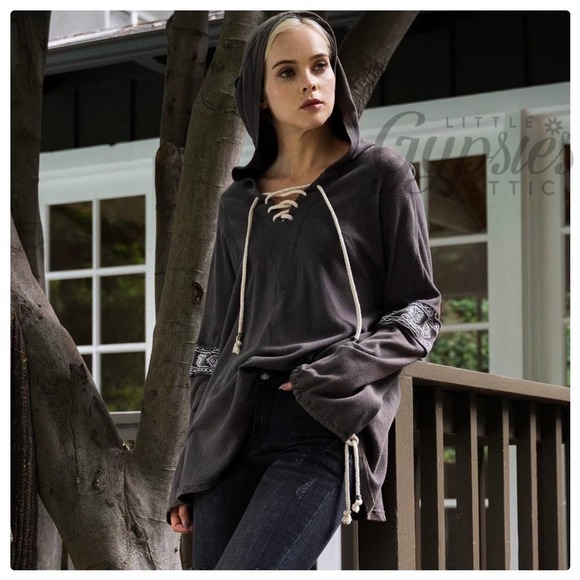 POL Black Burnout Grunge Hoodie - Picture 2 of 14